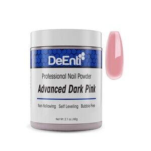 DeEnti Advanced Dark Pink Acrylic Nail Powder 2.1oz Dip Long Lasting Self Level